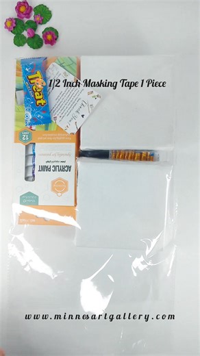 Minne's Combo Only 480 tk‼️ 🎨Keep Smiling Acrylic Color Paint Set 12 Color 6 Ml 🎨 Minne's Canvas Pad A5 Size - 1 Piece 🎨 Artist Paint Brush Set Of 10 Pcs Mix 🎨 Round Color Palette 1 Piece 🎨 1/2 Inch Masking Tape 1 Piece 🎨 5x5 Canvas 2 Piece Minne's Minne's Art Gallery Minne's Art Gallery. Com Update & Review www.minnesartgallery.com | Minne's Art Gallery