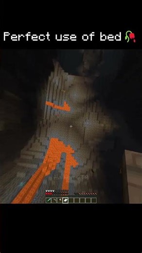 The PERFECT use of bed while going to cave in Minecraft