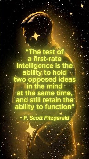 F Scott Fitzgerald | The Test of a First Rate Intelligence #motivation