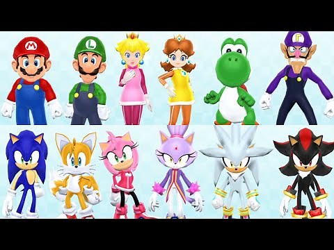 Mario and Sonic at the Olympic Winter Games - All Characters