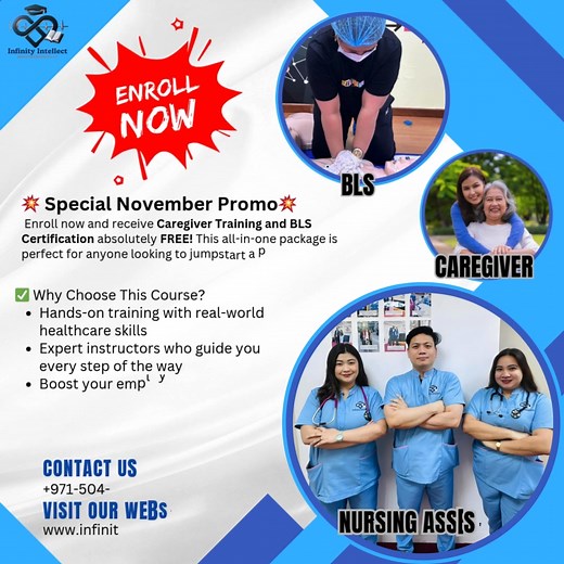 💥 Special November Promo: Enroll now and receive Caregiver Training and BLS Certification absolutely FREE! This all-in-one package is perfect for anyone looking to jumpstart a professional career in healthcare. ✅ Why Choose This Course? Hands-on training with real-world healthcare skills Expert instructors who guide you every step of the way Boost your employability with multiple certifications Flexible schedule to fit your lifestyle Don’t wait—your future in healthcare starts today! Secure you