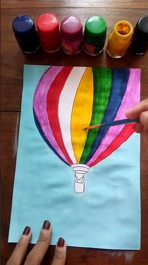 How to Draw Hot Air Balloon | Poster Colors |
