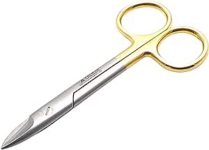 ARTMAN INSTRUMENTS Power Scissors 4.25 inch Straight Tip With Tungsten Carbide Inserts Gold Plated multipurpose Dental Surgical art & craft Plastic Sheet Soda cans Cutting Scissors