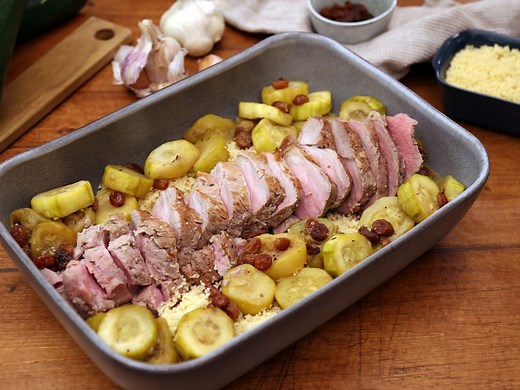Filet mignon de porc aux courgettes