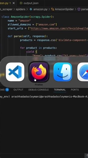 Scraping Amazon products data using Scrapy framework
