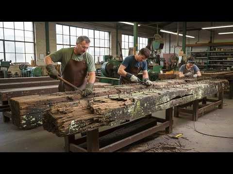 Incredible Process! How Skilled Craftsmen Turn Rotten Old Wood Into Unique Luxury Furniture!