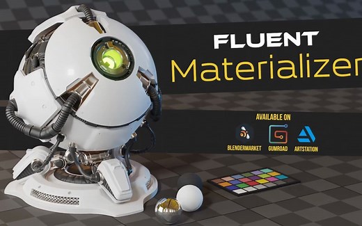 Blender黑科技插件：超强制作烘焙出色自定义材质 Fluent Materializer