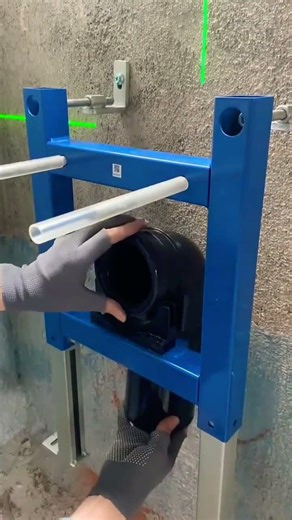 how installation of a wall-hung toilet frame and concealed cistern system #wallhung#plumbing@umark07
