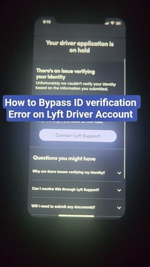 how to Bypass Identity verification Issues on Lyft Driver Account #lyftdriver #Lyft #Driver #usa #Id