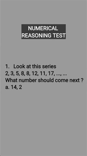 Numerical Reasoning Test, What Number Should Come Next ? #maths #psychology #fyp #psikotest