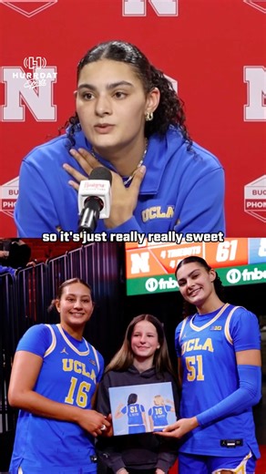 A young fan delivered a painting to UCLA's Lauren and Sienna Betts after the Bruins' win over Nebraska in Lincoln🥹 #NCAAWBB x 🎥 @HurrdatSports / UCLA Women's Basketball | March Madness Women's Basketball