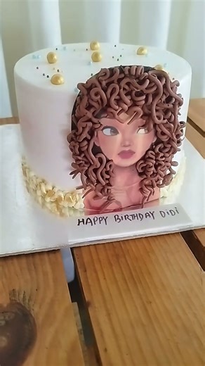curly hair cake design