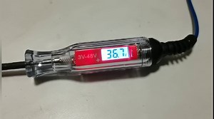 Heavy Duty 3-48V Test Light Digital LCD Backlight Display Circuit Tester with 140 Inch Extended Spring Wire Car Truck Vehicles Automotive Low Voltage Backlit with Voltmeter Stainless Probe