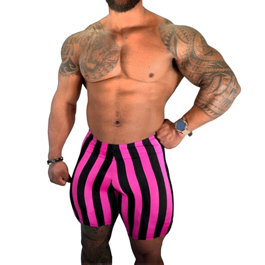 Mens 1-inch Retro Stripe Spandex Bodybuilding Gym Shorts - Etsy
