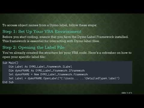 Extract Object Names from Dymo Labels Using VBA