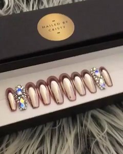 8.8K views · 371 reactions | Perfectly reflective nails by @nailedbycristy  Shop for #ChromePowder and Swarovski crystals at DailyCharme.com! | Daily Charme | Facebook