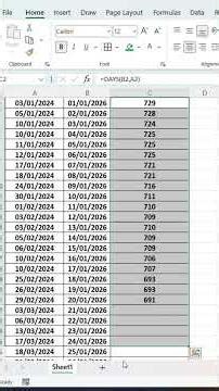 Excel Date Difference Trick 😍 | No of Days Calculate in 2 Easy Ways #excelshorts #exceltricks #excel