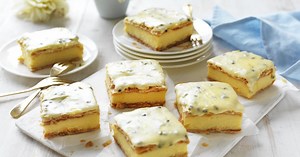Classic Vanilla Slice with Passionfruit Icing