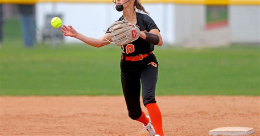 High school softball scoreboard