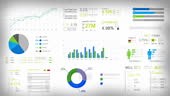 Financial template with generic data and charts. Animation showing...