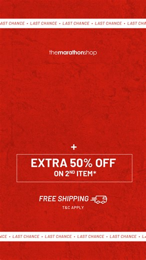 ️ Further Markdown Up to 50% OFF! ️ Buy any full-priced item & get 50% OFF your 2nd item!  Free Shipping included Get your gear now from The Marathon Shop – while it lasts! *T&Cs apply #TheMarathonShop #ForRunnersByRunners | The Marathon Shop | Facebook
