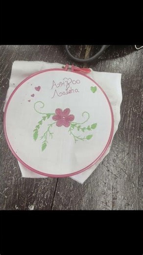 Embroidery on handkerchief #design #lazydaisystitch #handsewing #stitch #beginnersstitch