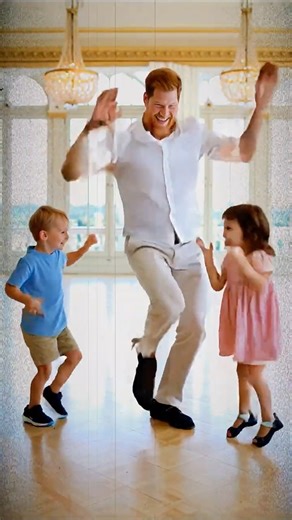 Harry’s cool dance wins his kids over#royal #princeharry #dance #princess #archie #lilibet