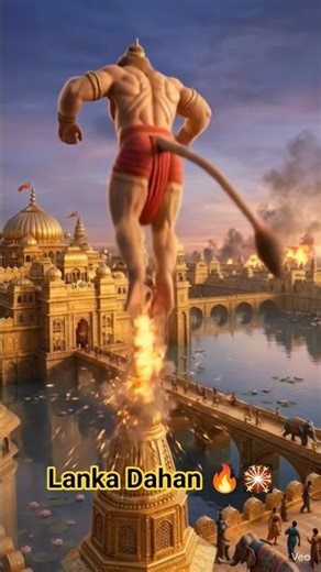 Lanka Dahan View🔥🎇 Hanuman Ji Ka Krodh 🙏😱 #lankadahan #lanka #hanuman #shorts #trending #viral