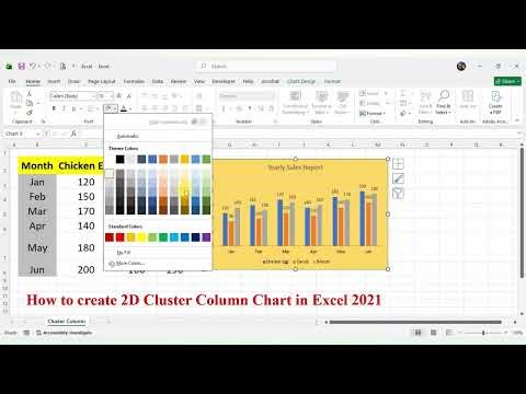 Create 2D Cluster Column Chart in Excel 2021