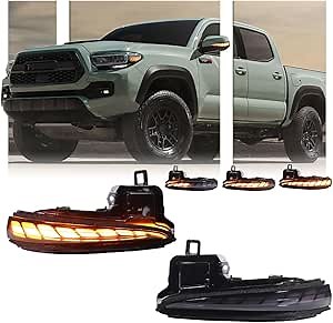 LED Side Mirrors Sequential Dynamic Turn Signal Lights Indicator for Toyota Tacoma 2016-2023, RAV4 XA50 2019-2024, Highlander XU70 2020-2024, Car Accessories, 2 PCS, Smoked Lens