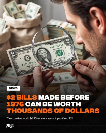 Rap by Raptv on Instagram: "According to the US Currency Auctions, $2 bills minted and printed before 1976, are likely worth more than its face value on the collectibles market‼️ In some cases, it might be worth only $2.25. The highest value is $4,500 or more for uncirculated notes from 1890, although most of those bills range from $550 to $2,500. The values are the same whether the bill has a red or brown seal. An original uncirculated $2 bill from 1862 ranges in value from $500 to more than $2