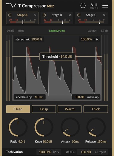 T-Compressor Mk2 by Techivation - Compressor Plugin VST VST3 Audio Unit AAX
