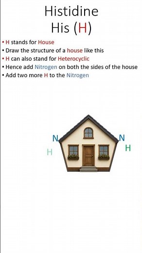 Histidine | How to Instantly Memorize Amino Acids Structures #aminoacids #mnemonics #biochemistry