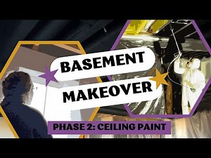 Basement Makeover - Painting Exposed Ceiling