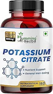 Potassium Citrate 800 mg (306 mg Elemental Potassium) – Electrolyte & pH Balance Support – Vegan, Non-GMO – 150 Capsules