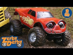 Muddy Racing Cars Adventure | Cartoons for Kids | Full Episodes | Zerby Derby
