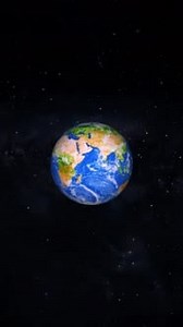 Earth in Space with Starry Background