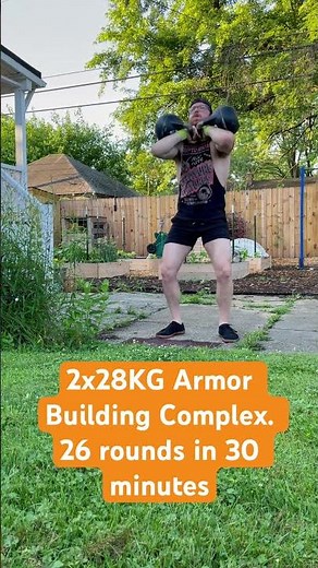 2x28KG Armor Building Complex. 26 rounds in 30 minutes #kettlebell