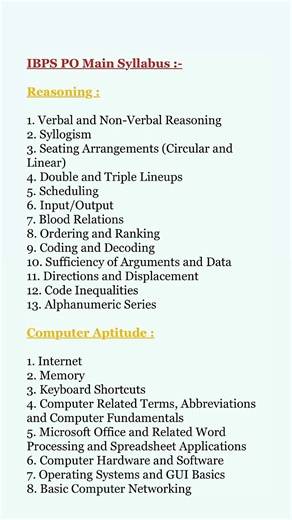IBPS PO syllabus 2025/ibps po syllabus #ibpspo #ibps