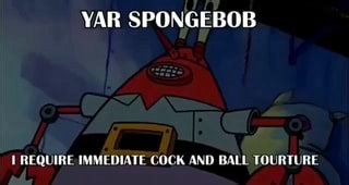 YAR SPONGEBOB REQUIRE IMMEDIATE COCK AND BALL TOURTURE - iFunny
