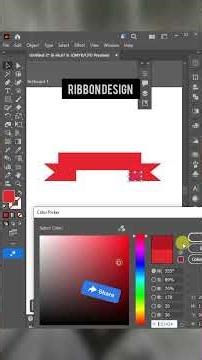🎀 Master Ribbon Design in Adobe Illustrator – Step-by-Step Beginner Tutorial #shorts