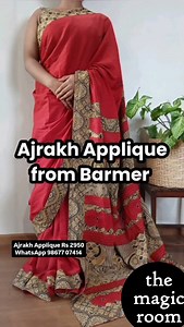 2.7K views · 65 reactions | Ajrakh applique saree from Barmer with...