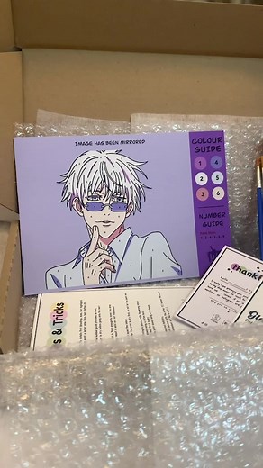 Gojo Satoru Glass Painting Kit - Anime Art Set for Jujutsu Kaisen Fans