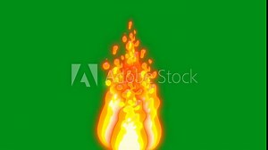 4K resolution loop animation Fire animated on green screen and transparent background.