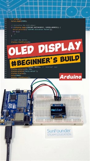 Scrolling Text & Icons on OLED – Arduino Tutorial 🔁#Arduino #OLEDDisplay #SSD1306 #TechTutorial #STEMProjects | SunFounder OpenSource