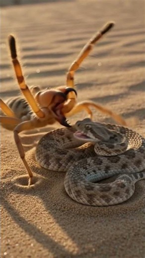 Camel Spider vs Sand Viper 😱 | Who Escapes? #shorts