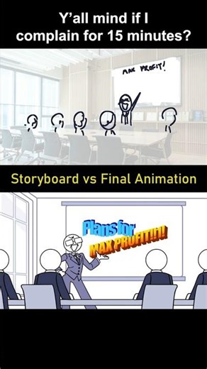 Storyboard vs Animation: me complaining for 15 mins (shot 12)