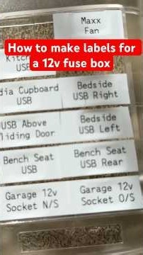 Making labels for a 12v fuse box