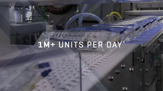 At Baxter, we’re proud to be the world’s largest flexible IV bag supplier. Our North Cove manufacturing facility, sprawling across 1.4 million square feet, employs cutting-edge technology to produce over 1.5 million finished product units each day — filling more than 100 trailer loads. Over 30 million patients and 70% of hospitals depend on us to deliver vital IV fluids each year. We know it’s not just a supply line — it’s a lifeline. Here’s a sneak peek of how it’s done. US-MD00-240042 v1.0 08/