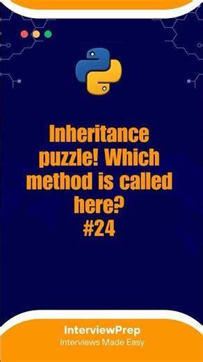 Inheritance puzzle! Which method is called here?#24 | Python output-based interview QnA | #shorts